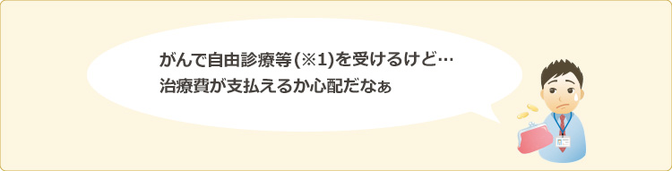 がんで自由診療等（※1）を受けるけど・・・ 治療費が支払えるか心配だなぁ