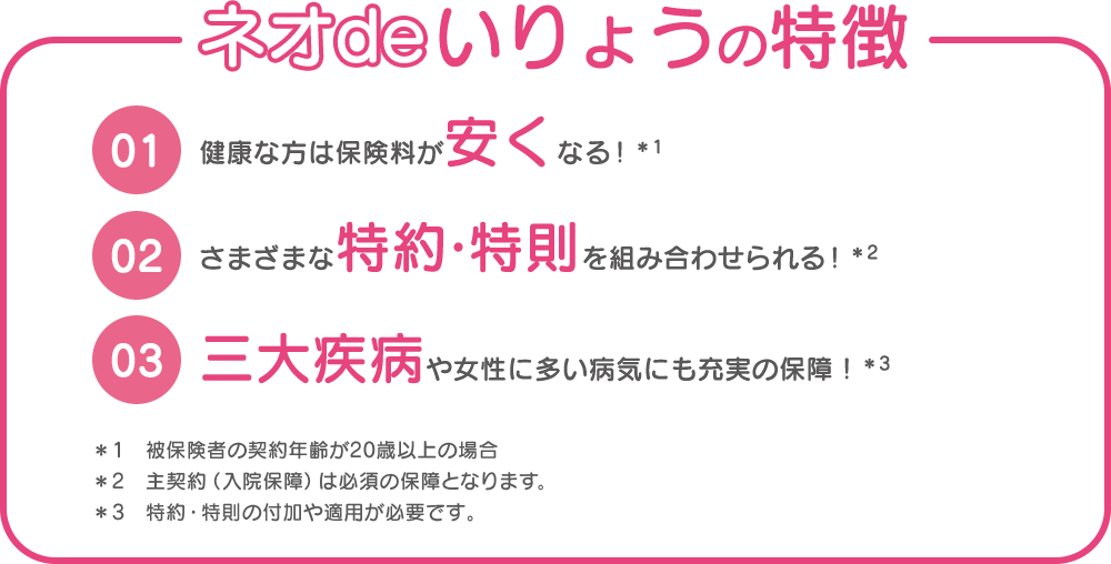 ネオdeいりょうの特徴