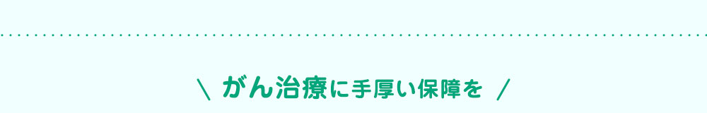 がん治療に手厚い保障を