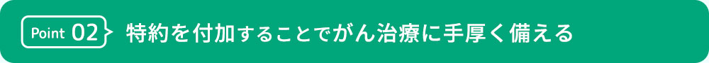 Point02 特約を付加することでがん治療に手厚く備える
